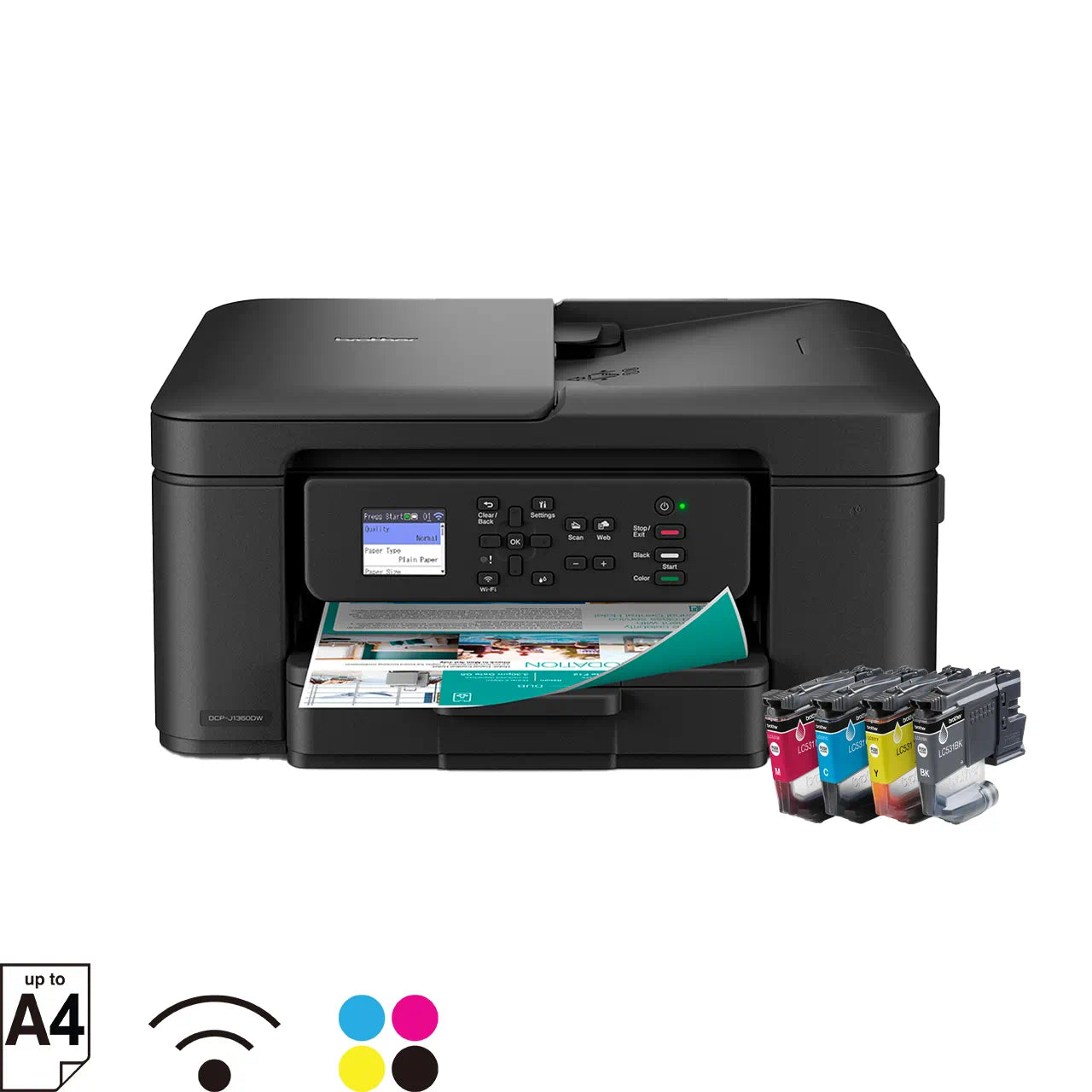 Brother DCP-J1360DW 多功能彩色噴墨打印機 DCPJ1360DW Colour Inkjet Printer - Young Vision (HK) Limited