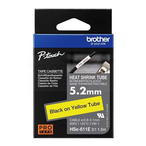 Brother HSe-611e (5.2mm) Genuine Heat Shrinkable Tube HSe611e 原廠熱縮管標籤帶