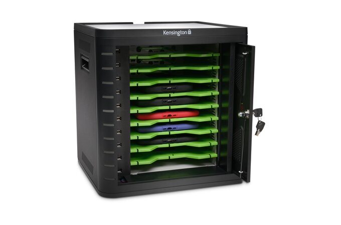 Kensington K67862EU Universal iPad/Tablet Charge & Sync Cabinet (Stackable) Black