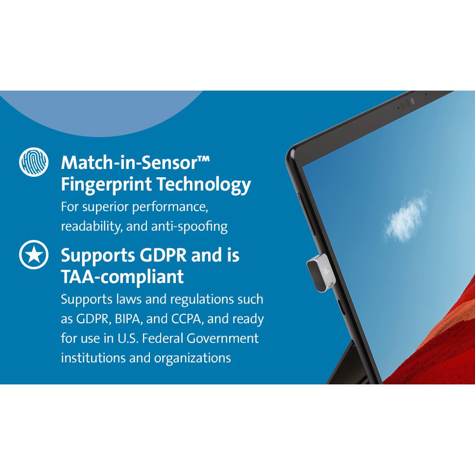 Kensington K64709WW VeriMark™ Guard USB-C Fingerprint Key – FIDO2, WebAuthn/CTAP2 and FIDO U2F – Cross Platform