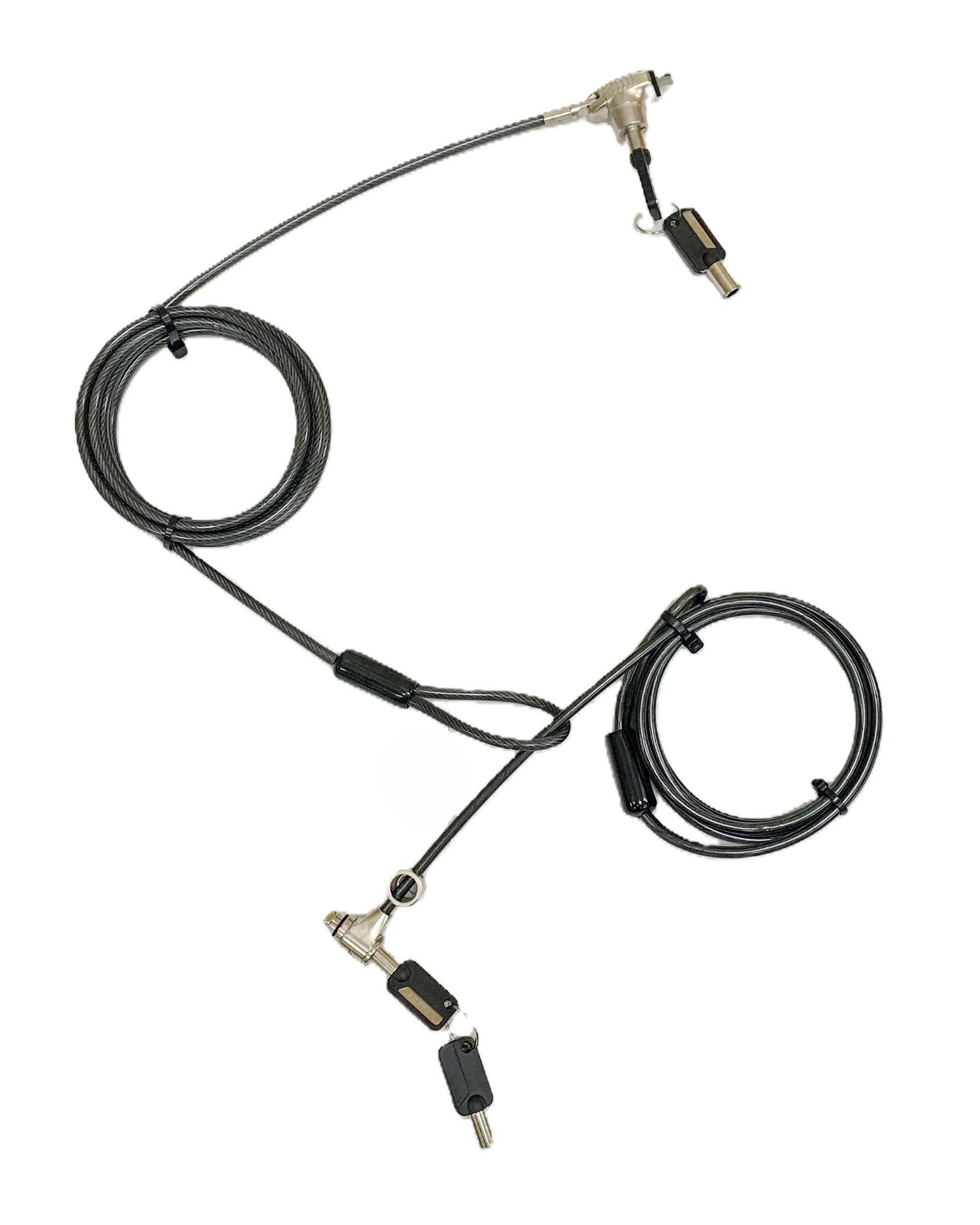 KUHVUR ASP521-K+N Laptop Computer Double lockhead 2M Steel Cable Lock | Master-Keyed | Serialized | Ultra Low Profile | MicroSaver/NanoSaver Combo 筆記簿電腦鎖