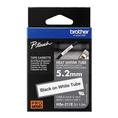 Brother HSe-211e (5.8mm x 1.5M) Genuine Heat Shrinkable Tube HSe211e 原廠熱縮管標籤帶