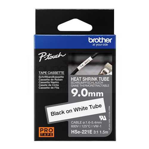 Brother HSe-221e (8.8mm x 1.5M) Genuine Heat Shrinkable Tube HSe221e 原廠熱縮管標籤帶 - Young Vision (HK) Limited
