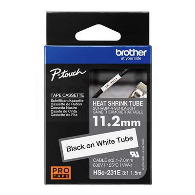 Brother HSe-231e (11.7mm x 1.5M) Genuine Heat Shrinkable Tube HSe231e 原廠熱縮管標籤帶 - Young Vision (HK) Limited