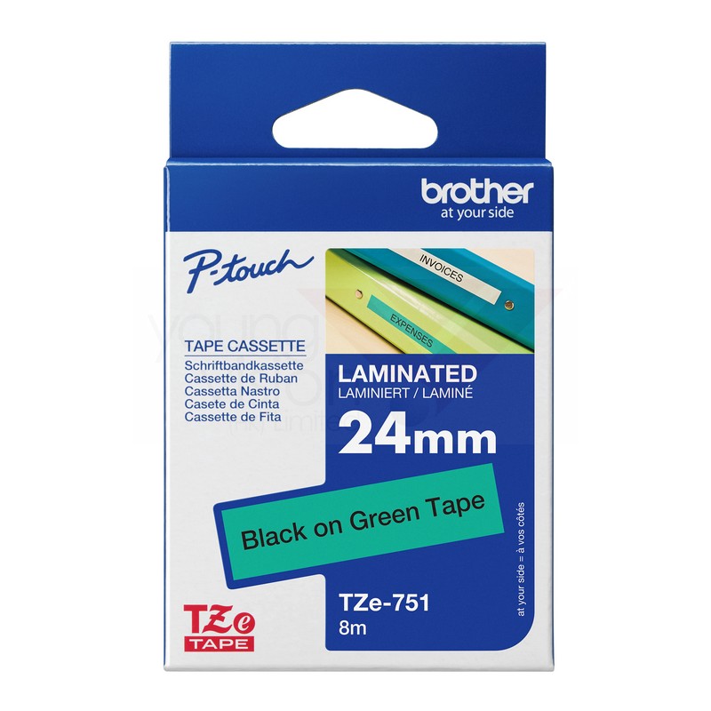 Brother TZe 24mm P-touch Genuine Laminated Label Tapes 原廠標籤帶(已過膠) - Young Vision (HK) Limited
