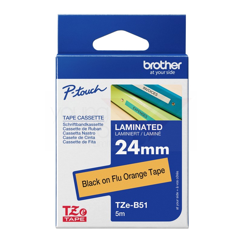 Brother TZe 24mm P-touch Genuine Laminated Label Tapes 原廠標籤帶(已過膠) - Young Vision (HK) Limited