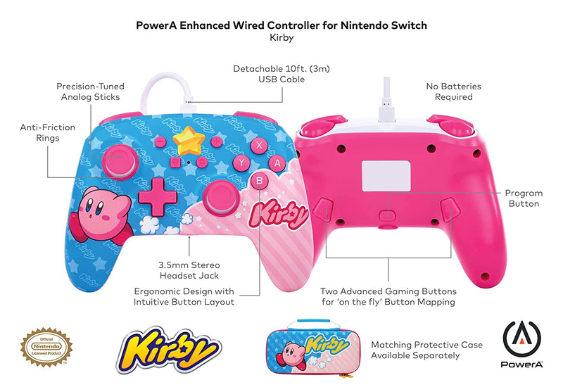 PowerA Enhanced Wired Controller for Nintendo Switch - Kirby (NSGP0067-01)