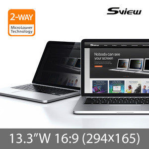 S-View SPFAG2-13.3W9 抗藍光螢幕防窺片 (294x165mm) Privacy Filter with Blue light cut for 13.3" Notebooks (16:9) - Young Vision - www.yv.com.hk