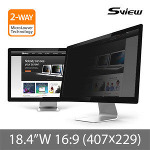 S-View SPFAG2-18.4W9 抗藍光螢幕防窺片 (407x229mm) Privacy Screen Filter with Blue light cut for 18.4" Monitors (16 : 9) - Young Vision - www.yv.com.hk