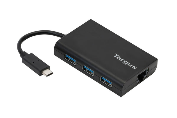 Targus ACH230 USB-C to 3 Port USB 3.0 Hub with Gigabit Ethernet
