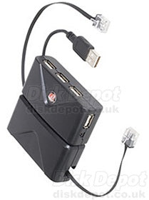 Targus ACH77 伸縮式4 ports USB連網絡線 - Young Vision - www.yv.com.hk